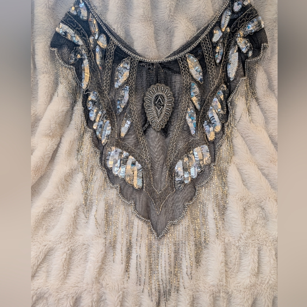 Beaded Silver & Gold Shawl / Caplet